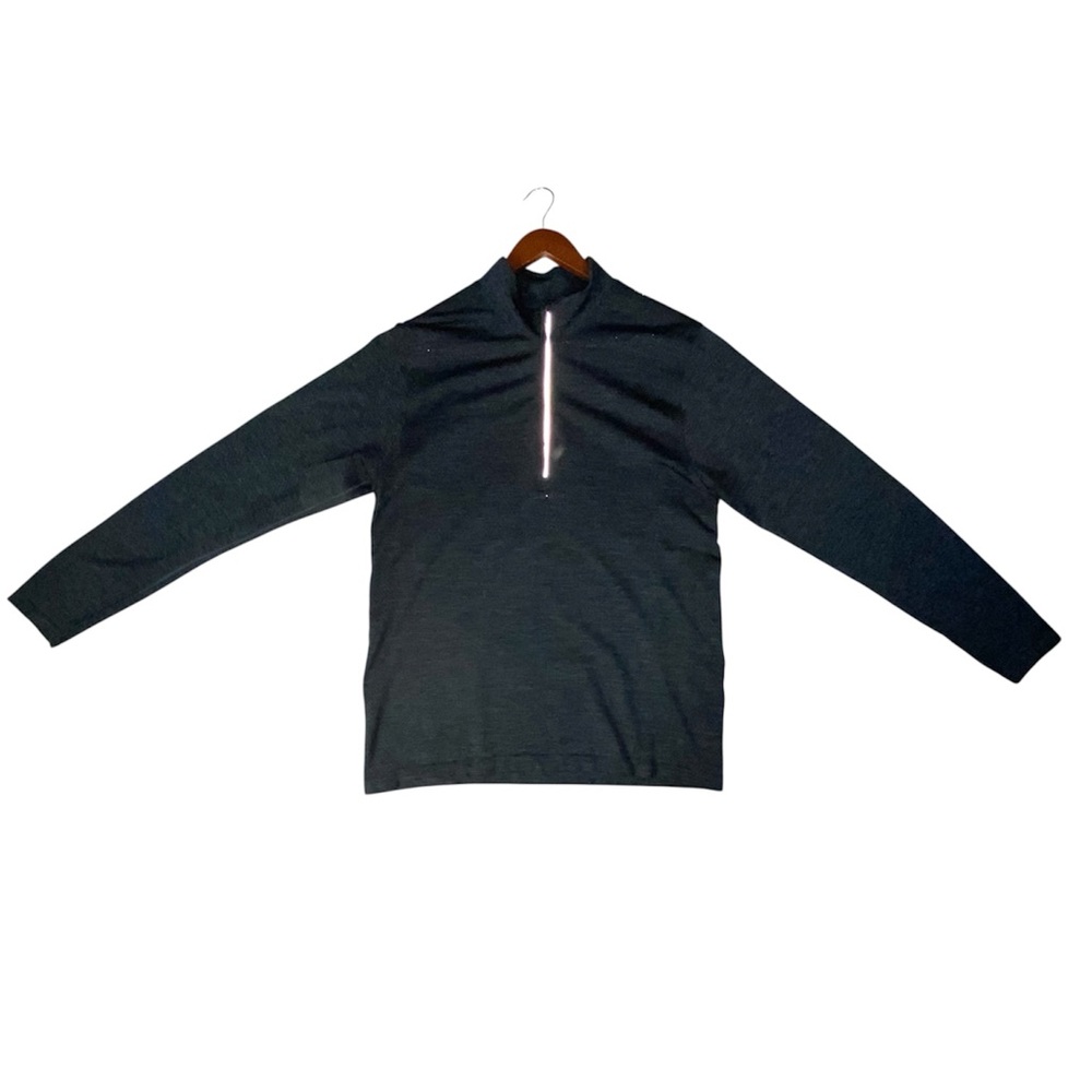Lululemon Mens Metal Vent Tech Midweight Half Zip Graphite Grey/Black Shirt - Picture 4 of 8